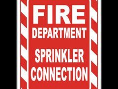 Fire Department Sprinkler Connection Sign